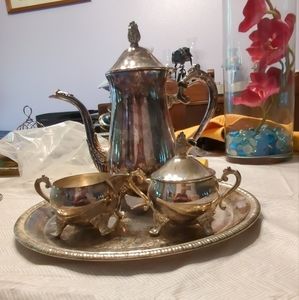 4 Piece International silver Plated coffee set
